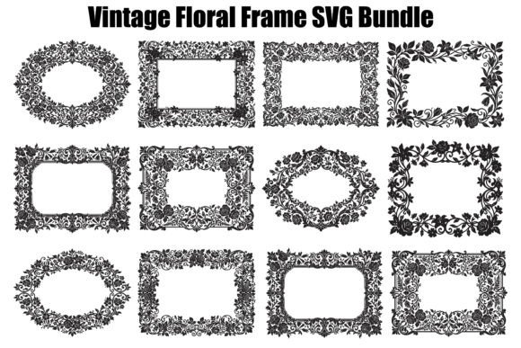 Download Vintage Floral Frame SVG Bundle - Svg Collection