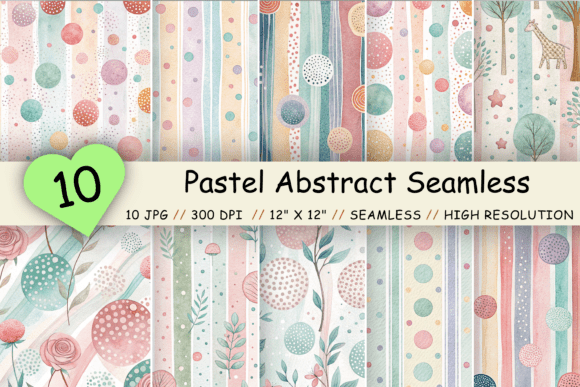 Download Pastel Abstract Seamless Patterns, Candy - Seamless Collection