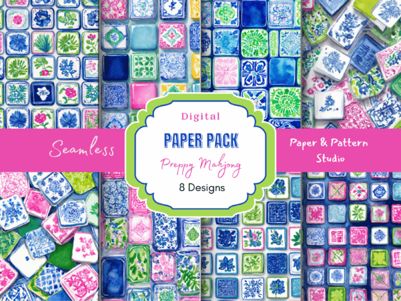 Download Preppy Mahjong Seamless Paper - Seamless Collection