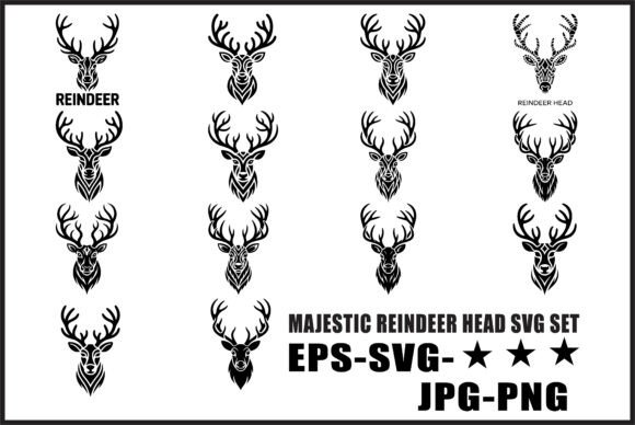 Download Majestic Reindeer Head SVG Set - Svg Collection