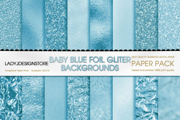 Download Baby Blue Foil Glitter Seamless Digital - Seamless Collection
