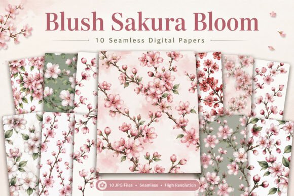 Download Blush Sakura Bloom Seamless Paper Collec - Seamless Collection