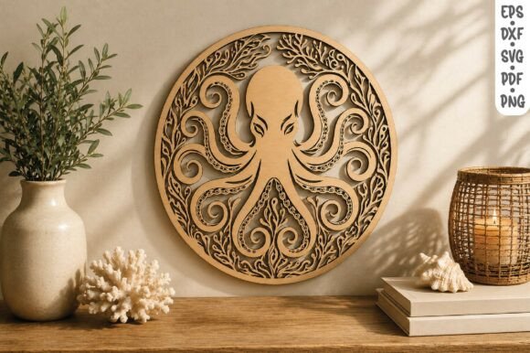 Download Octopus Wooden Wall Art SVG - Svg Collection