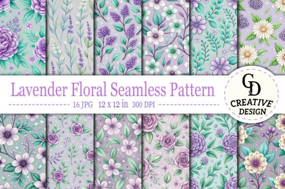 Download Lavender Floral Seamless Pattern - Seamless Collection