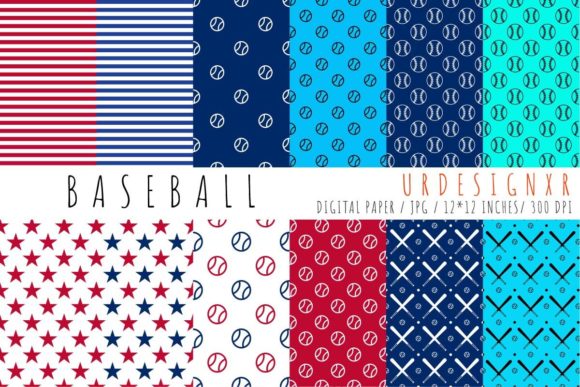 Download Digital Paper Pack, Seamless, Baseball - Seamless Collection