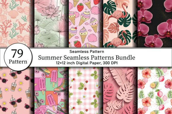 Download Summer Seamless Patterns Bundle - Seamless Collection