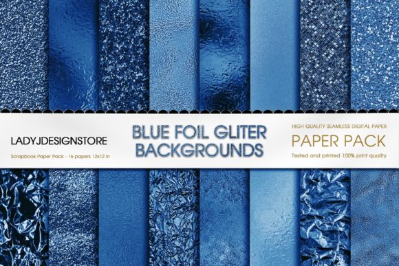 Download Blue Foil Glitter Seamless Digital Paper - Seamless Collection