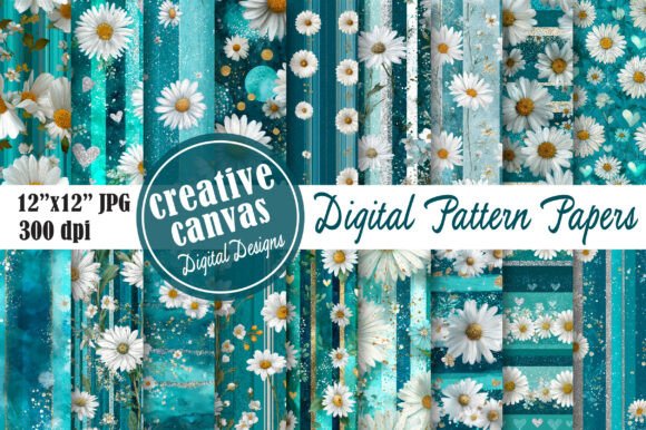 Download Teal Daisy Floral Seamless Pattern - Seamless Collection