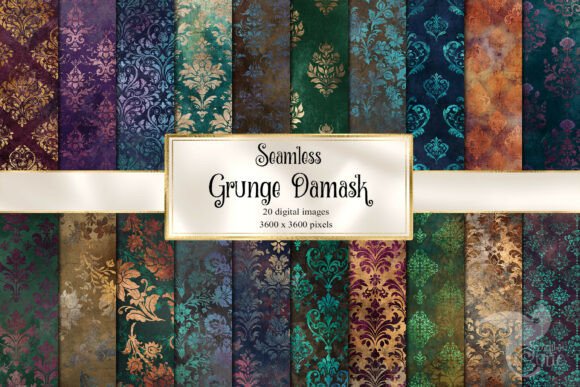 Download Seamless Grunge Damask Textures - Seamless Collection