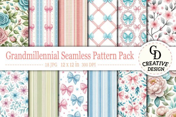 Download Grandmillennial Seamless Pattern Pack - Seamless Collection