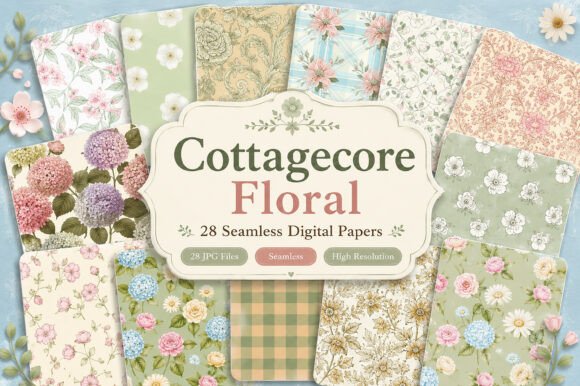 Download Cottagecore Floral Seamless Pattern - Seamless Collection