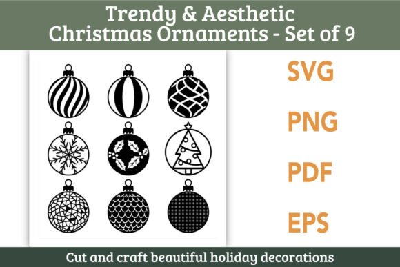 Download Christmas Ornament SVG Designs Set of 9 - Svg Collection