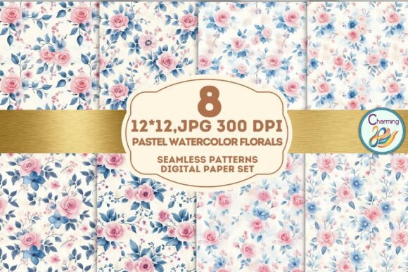 Download Seamless Paper: Pastel Watercolor Floral - Seamless Collection