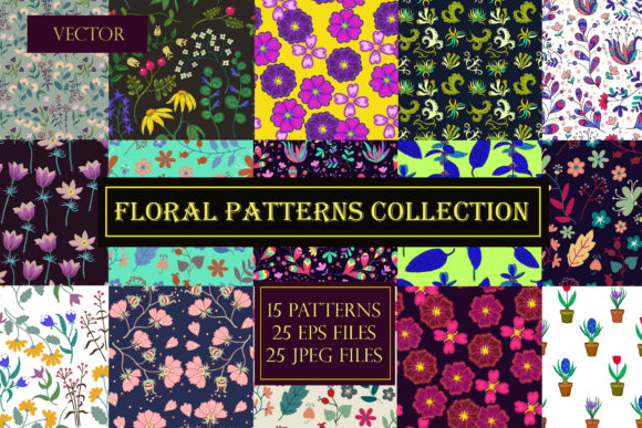 Download Collection of  Vintage  Floral Patterns - Floral pattern Collection