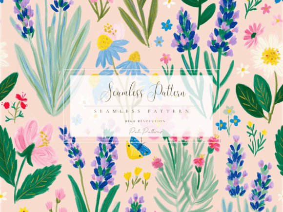 Download Lavender Floral Seamless Pattern PNG - Seamless Collection