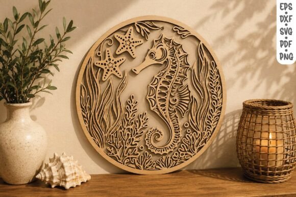 Download Seahorse Wooden Wall Art SVG - Svg Collection