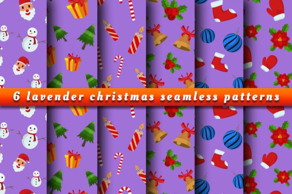 Download Lavender Christmas Seamless Patterns - Seamless Collection