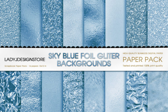 Download Sky Blue Foil Glitter Seamless Digital - Seamless Collection