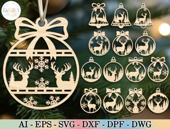 Download Reindeer Christmas Ornament SVG Bundle - Svg Collection