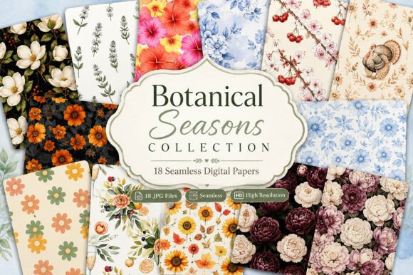 Download Botanical Seasons Seamless Paper - Seamless Collection