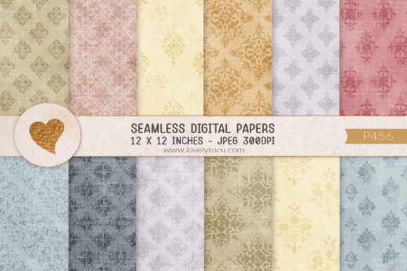 Download Grunge Damask Seamless Paper Patterns - Seamless Collection