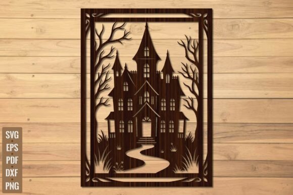 Download Haunted Mansion Wooden Wall Art SVG - Svg Collection