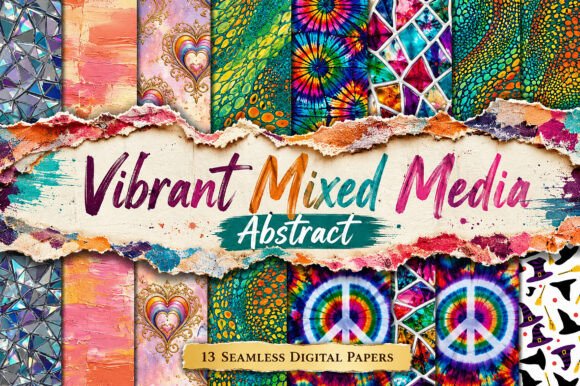 Download Vibrant Mixed Media Abstract Seamless - Seamless Collection