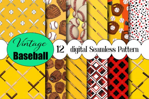 Download Vintage Baseball Seamless Pattern - Seamless Collection