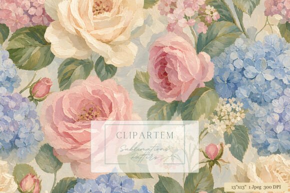 Download Blush Rose Hydrangea Floral Pattern - Floral pattern Collection