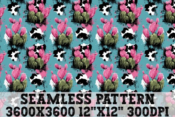 Download Cactus Cow Hide Seamless Pattern - Seamless Collection
