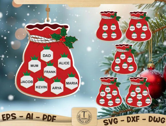 Download Personalized Santa Sack Ornament Svg - Svg Collection