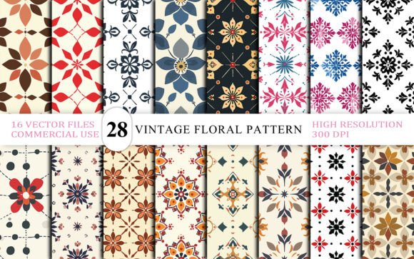 Download Vintage Floral Tile Seamless Pattern - Seamless Collection