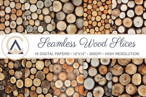 Download Seamless Wood Slices Texture Backgrounds - Seamless Collection