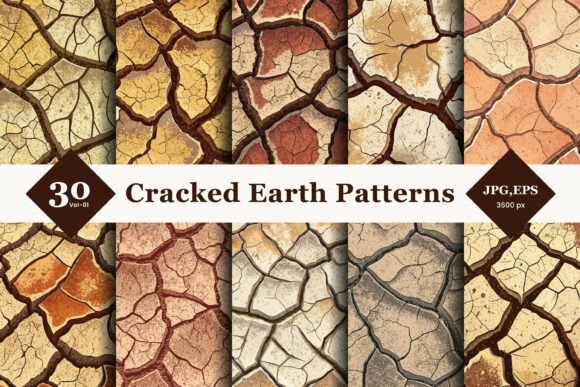 Download Cracked Earth Style Seamless Patterns 01 - Seamless Collection