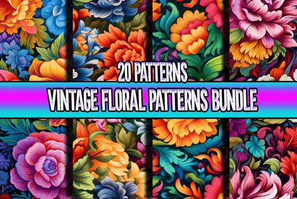 Download Vintage Floral Patterns Bundle - Floral pattern Collection