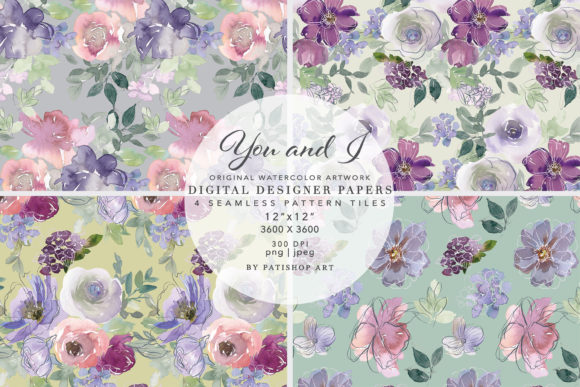 Download Watercolor Floral Seamless Pattern Set - Seamless Collection