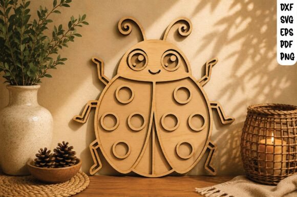 Download Cute Ladybug Wooden Wall Art SVG - Svg Collection