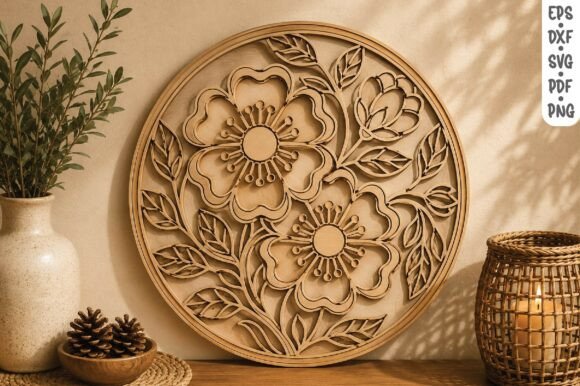 Download Floral Blossom Wooden Wall Art SVG - Svg Collection